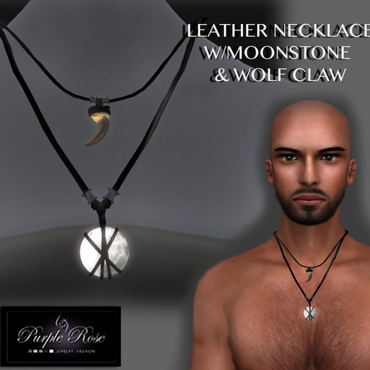MP**(PRJ)LEATHER W/MOONSTONE & WOLF CLAW