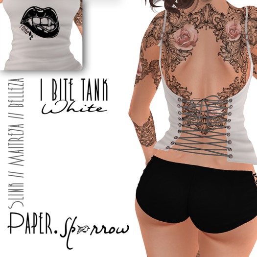 Paper.Sparrow I Bite Tank Top White