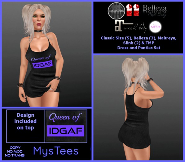 *MysTees* Queen Tank Dress - Boxed