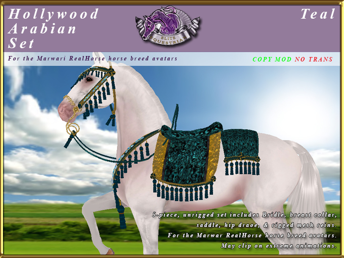 *E* Hollywood Arabian Saddle Set [Boxed] RH Marwari Teal