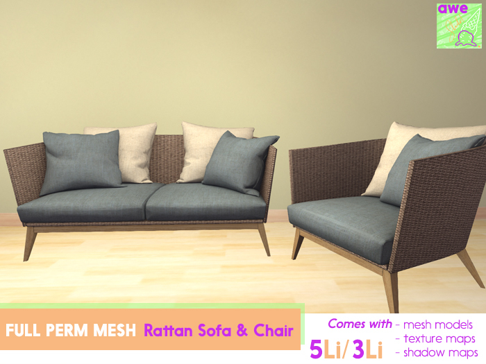 Awe Shucks! Rattan Chair & Sofa (Full Perm Mesh)