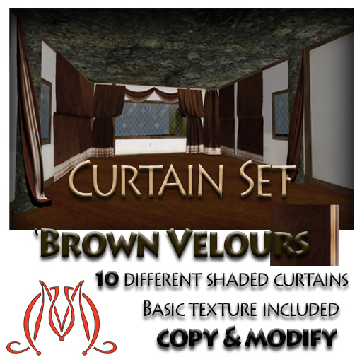 Curtain Set Brown Velours