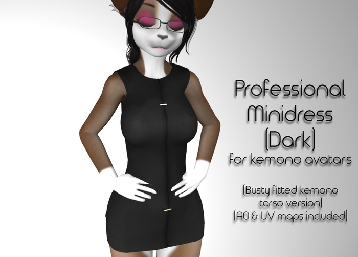 Fitted Kemono Torso Professional Minidress (Busty) (Dark)