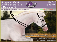 *E* Rigged Snaffle Bridle [BOXED] RH Marwari gold/Brown