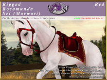 *E* Rigged Rosamunda Saddle Set  [BOXED] RH Marwari  Red