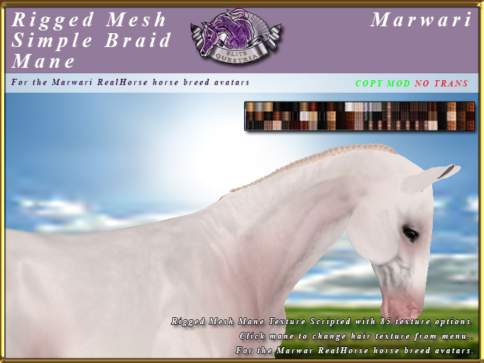 *E* Simple Braid Mane Set  [BOXED] RH Marwari