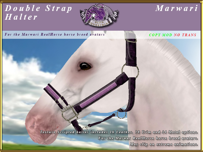 *E* 2-Strap Halter [BOXED] RH Marwari Texture Scripted