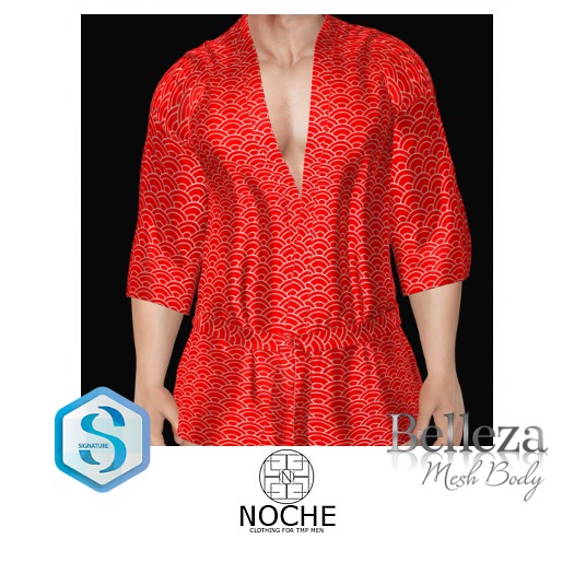 NOCHE. Japanese Style Robe Red Dragon