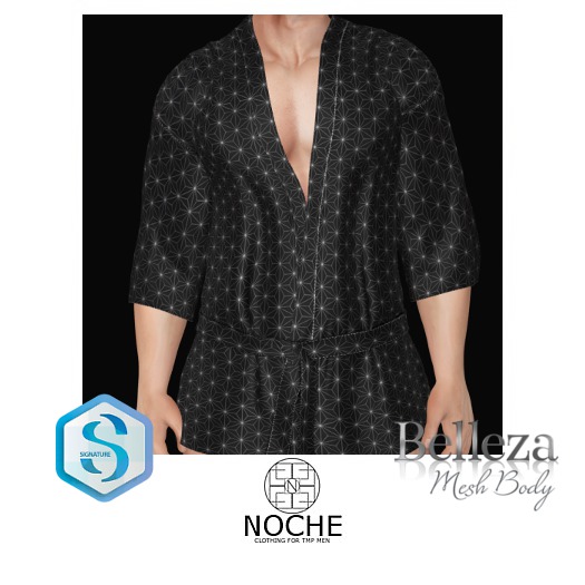 NOCHE. Japanese Style Robe Black stars