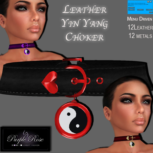 MP**(PRJ) LEATHER YIN YANG CHOKER