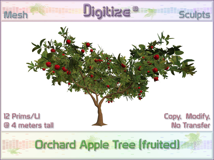 Second Life Marketplace - Digitize Orchard Apple Tree (fruited)