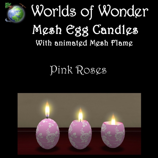 WoW Egg Candles - Pink Roses