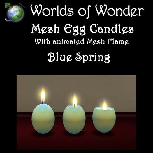 WoW Egg Candles - Blue Spring
