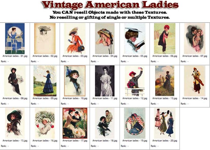 Shabby Chic  Vintage American Ladies Textures