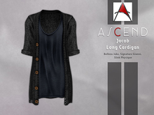 //Ascend// Jacob Long Cardigan w Tank - Black [ADD ME]