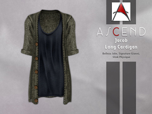 //Ascend// Jacob Long Cardigan w Tank - Dark ArmyGreen [ADD ME]