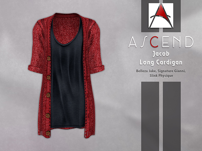 //Ascend// Jacob Long Cardigan w Tank - Rust [ADD ME]