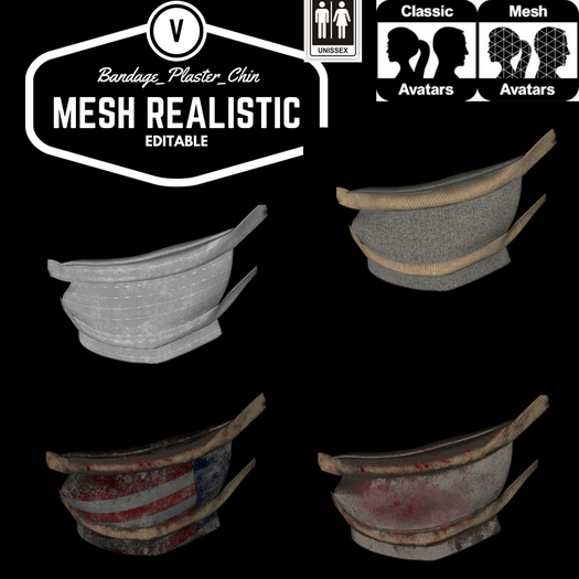 *Seek* Bandage_Plaster_Chin_ Mesh Realistic
