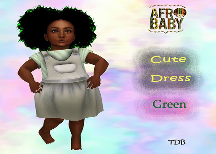*AFRO BABY * CUTE DRESS Green
