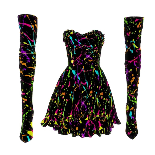 DRESS AND BOOTS SPLATTER - RAVE 80S - MAITREYA B