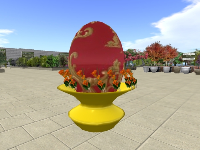 Arkad's Red-Gold Easter Egg Art  with Lillies 3 sizes (BOXED)