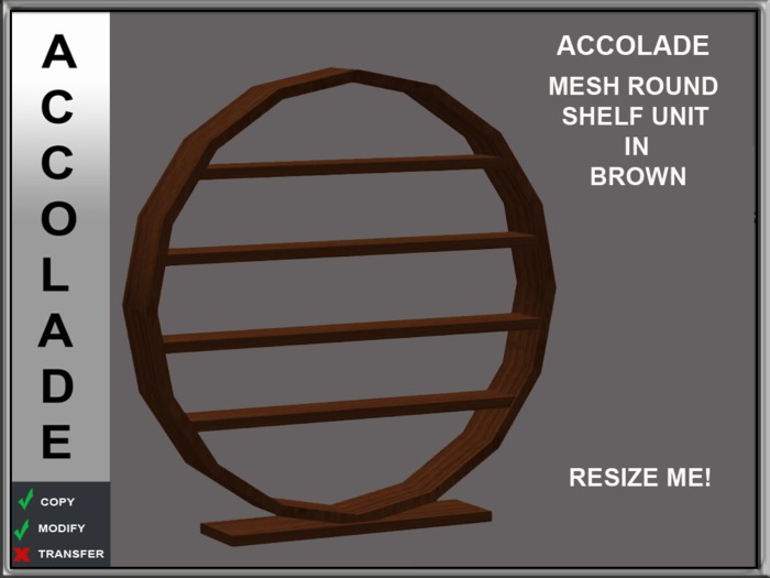 ACCOLADE MESH ROUND MESH SHELF UNIT IN BROWN