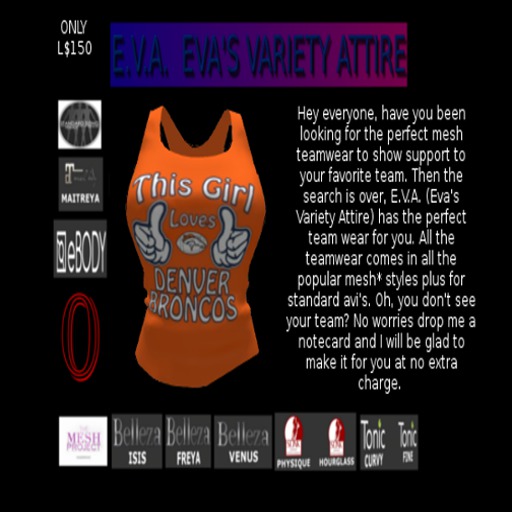 E.V.A.'S LADIES BRONCO'S TANK