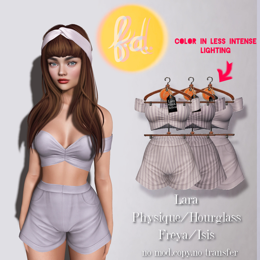 (fd) Striped Spring Set - Purple / Maitreya Lara/Slink Physique+Hourglass/Belleza Freya+Isis (MESH)