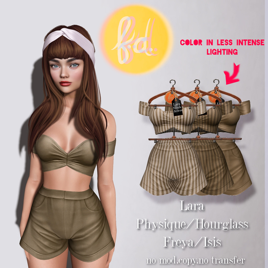 (fd) Striped Spring Set - Grass / Maitreya Lara/Slink Physique+Hourglass/Belleza Freya+Isis (MESH)
