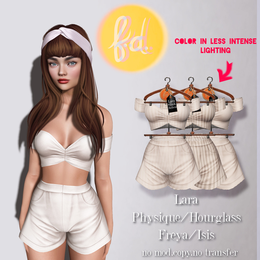 (fd) Striped Spring Set - Cream / Maitreya Lara/Slink Physique+Hourglass/Belleza Freya+Isis (MESH)