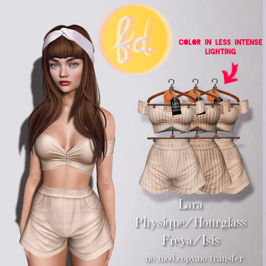 (fd) Striped Spring Set - Brown / Maitreya Lara/Slink Physique+Hourglass/Belleza Freya+Isis (MESH)