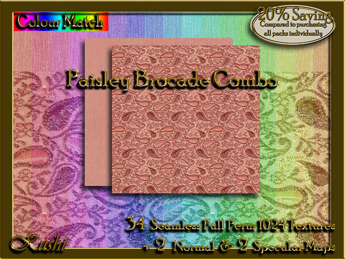 !Kushi! PaisleyBrocadeCOMBO Textures -WEAR TO UNPACK