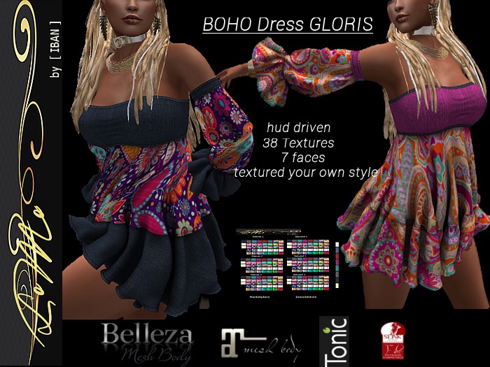 [ IBAN ] //077 MESH BABYDOLL BOHO GLORIS wHud MAITREYA SLINK