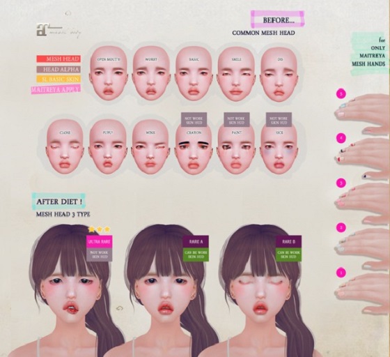 . offbeat . Mesh Head Gacha : Hannah (crayon) Boxed