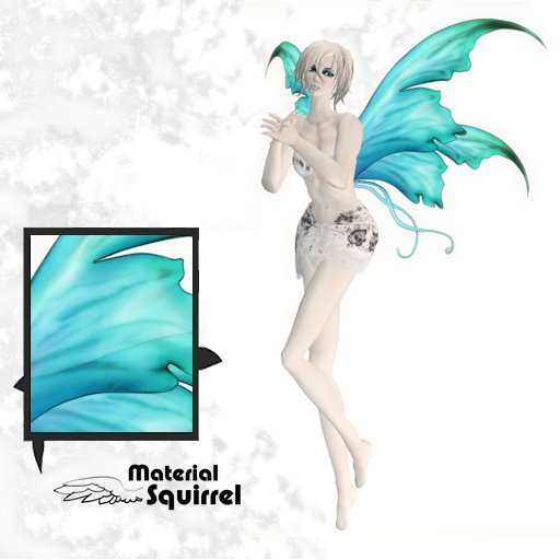 Isolde Wings in Ocean - Flexi Scripted Wings for Fairies and Fairy Avs