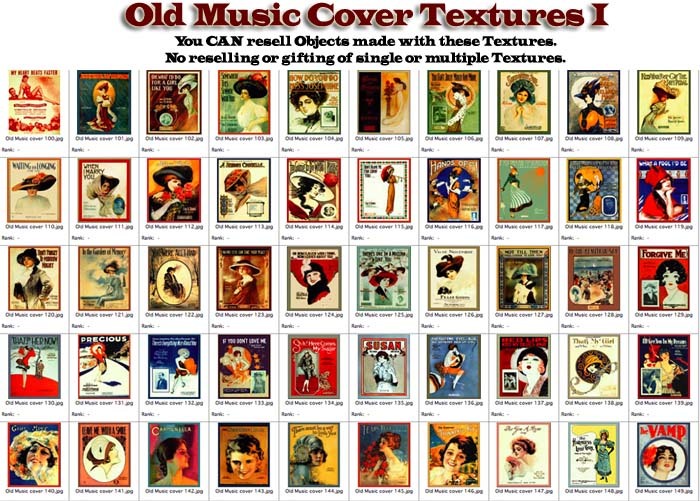 Shabby Chic Vintage Old  Music Cover Textures I