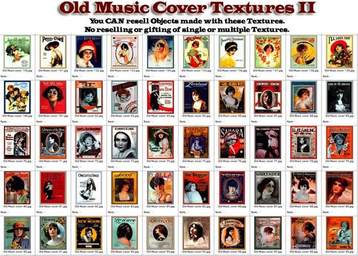 Shabby Chic Vintage Old  Music Cover Textures II