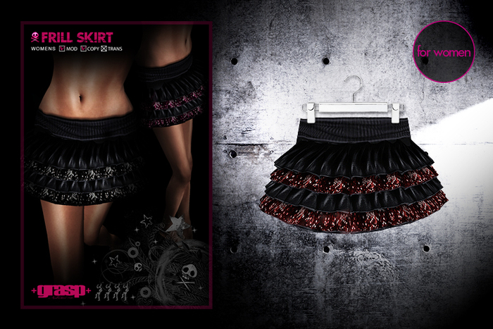 +grasp+/Frill Skirt/Red