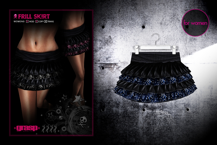 +grasp+/Frill Skirt/Blue