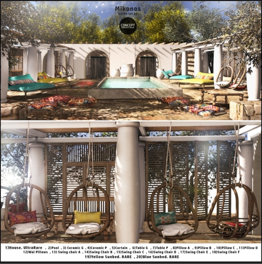 Concept} *19. Mikonos. SunBed Yellow. PG. RARE