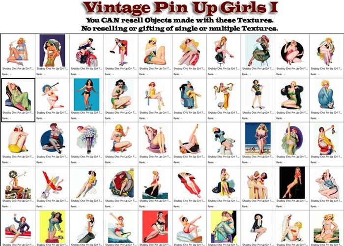 Shabby Chic Pin Up Girl ITextures