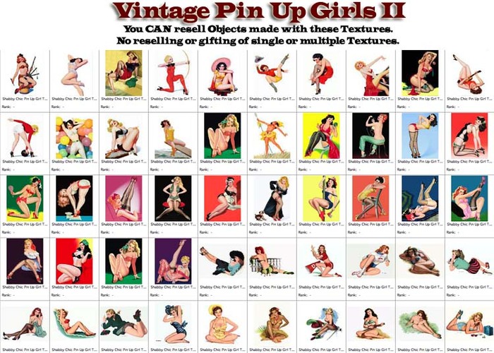 Shabby Chic Pin Up Girl II Textures