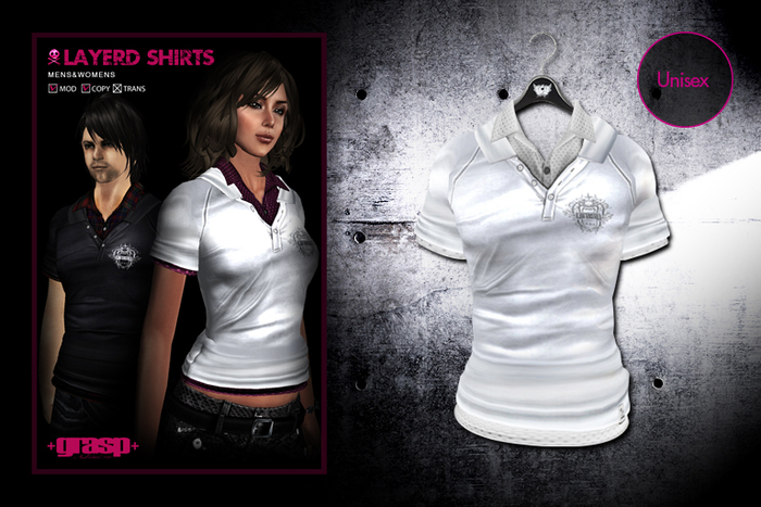 +grasp+/Layered Shirts/white+Dot_white
