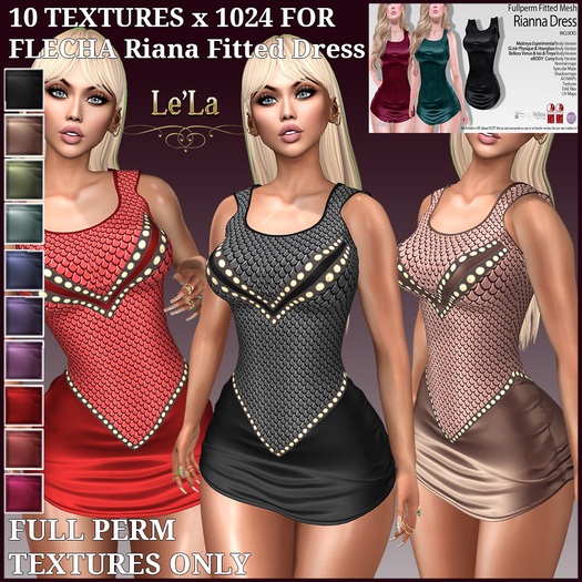 FLECHA Riana Fitted Dress Texture Pack 2