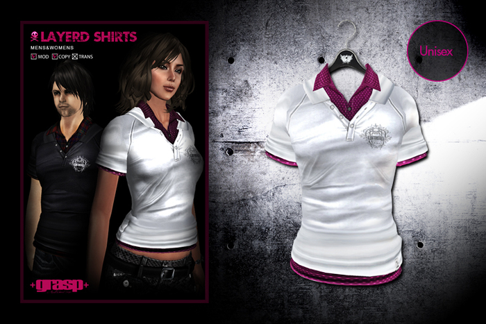 +grasp+/Layered Shirts/white+Dot_pink