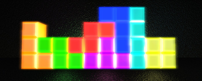 Neon Tetrominoes