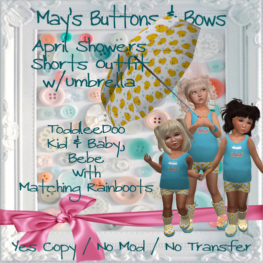 MBB * April Showers Shorts Outfit w/ Umbrella (TD&Bebe)