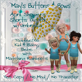 MBB * April Showers Shorts Outfit w/ Umbrella (TD&Bebe)