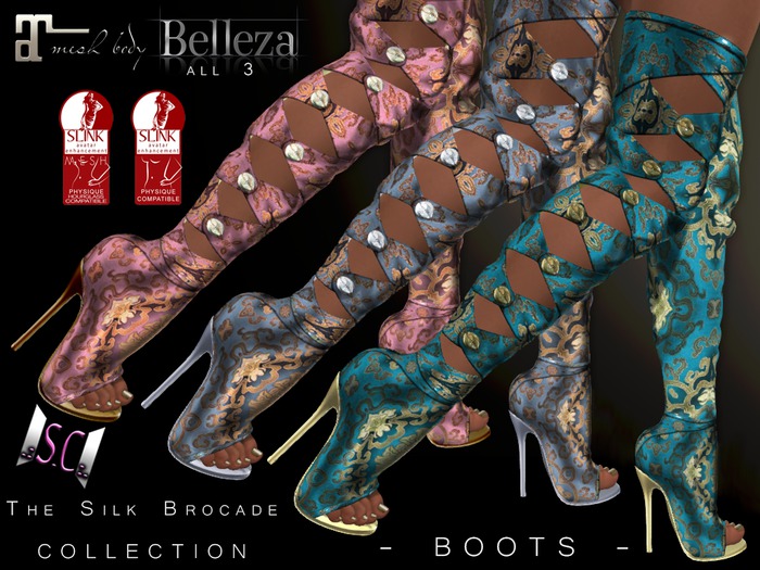 .:S.C:. Kicks - Thigh Highs - Silk Brocade