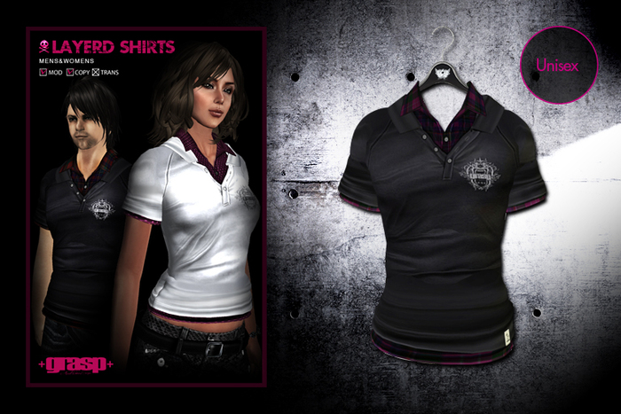 +grasp+/Layered Shirts/black+Check_pink